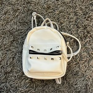 mini white backpack